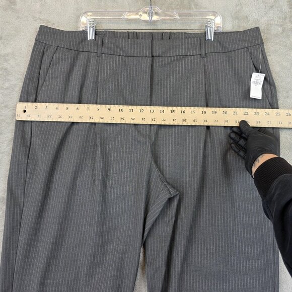 Old Navy Pants Womens XXL Gray Pinstripe Extra High-Rise Taylor Wide Leg Trouser - Picture 5 of 12